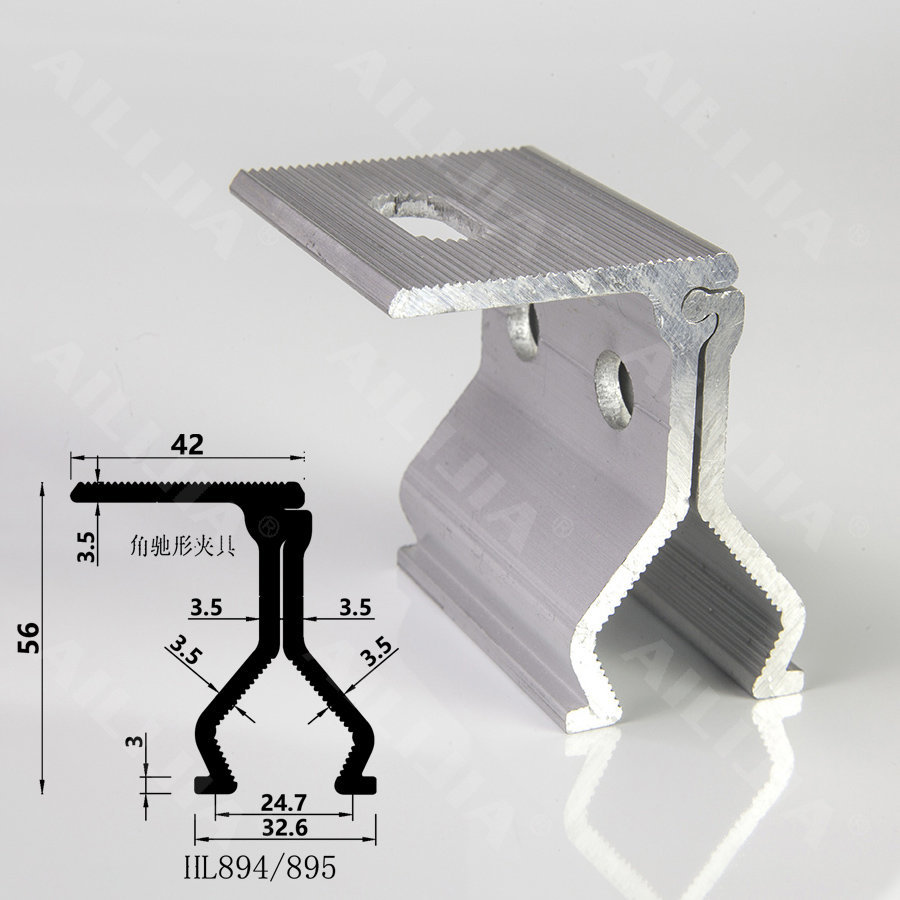 角馳形夾具（3.5厚）760/820彩鋼瓦鋁合金(jīn)光(guāng)伏支架配件(jiàn)