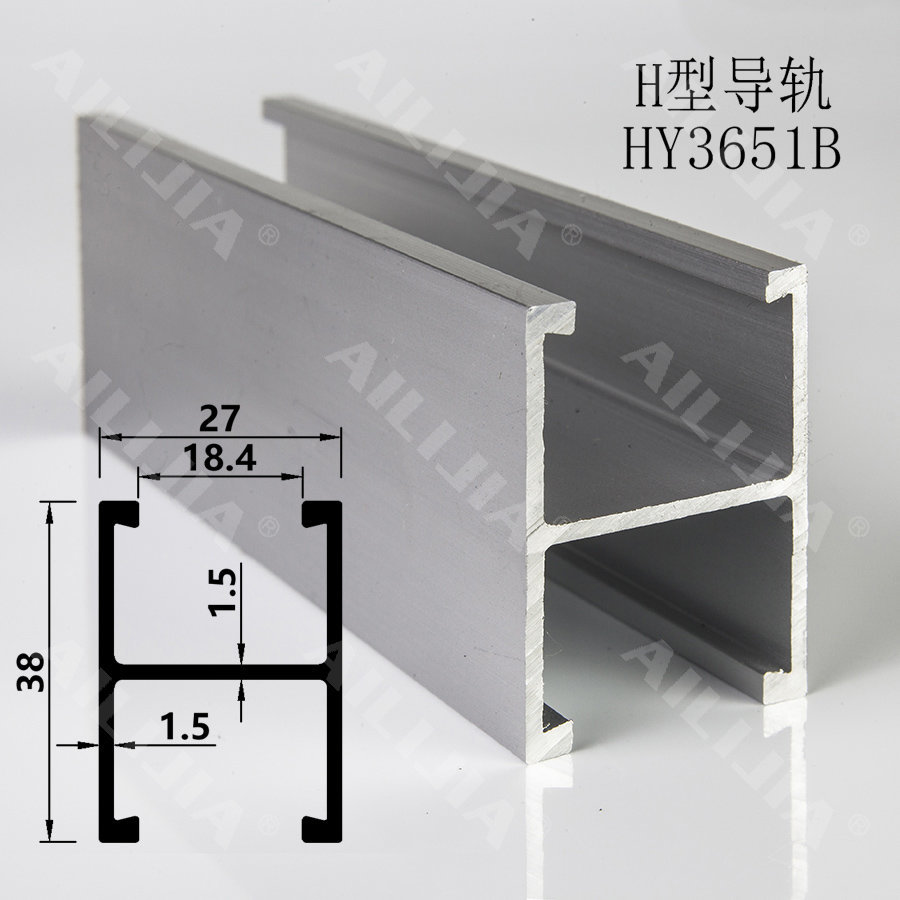 27x38光(guāng)伏導軌彩鋼瓦屋頂電(diàn)站(zhàn)用(yòng)鋁合金(jīn)軌道(dào)JY-HY3651